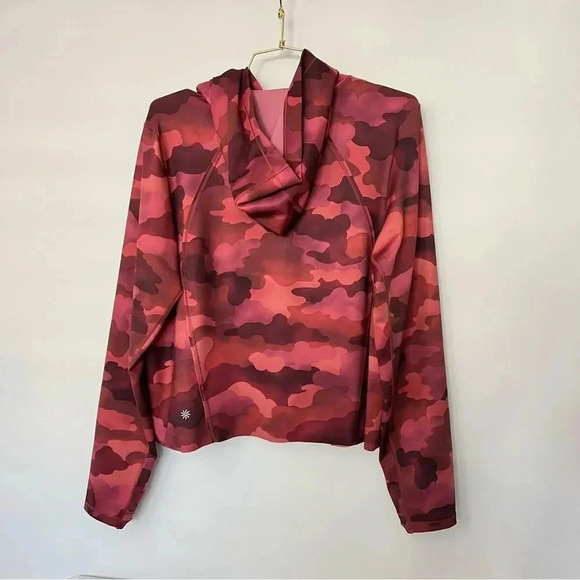 Athleta Red Camo Pinnacle Hoodie Cropped Size XLarge Soft - Picture 3 of 10